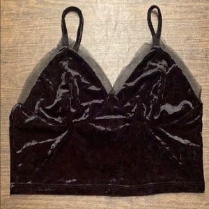 Black Velvet Crop Top